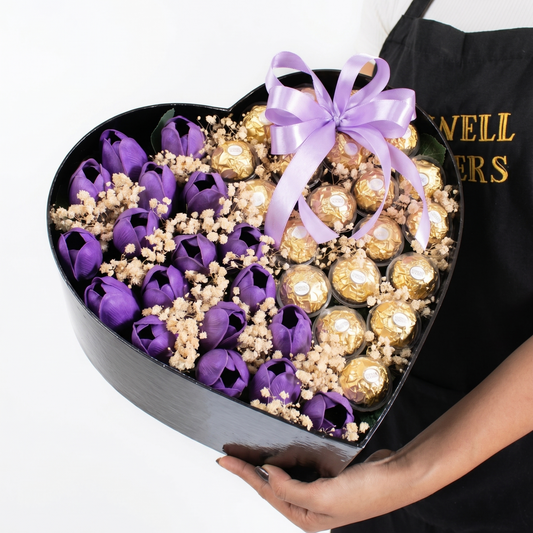 Tulip Love Box with Ferrero Rocher
