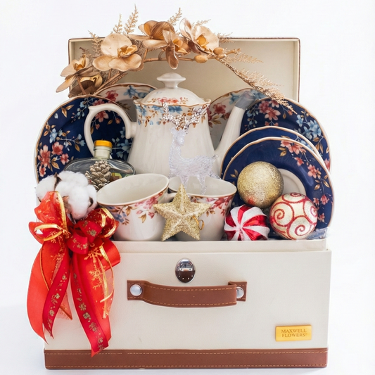 Flora Christmas Porcelain Tea Set | Christmas Hamper