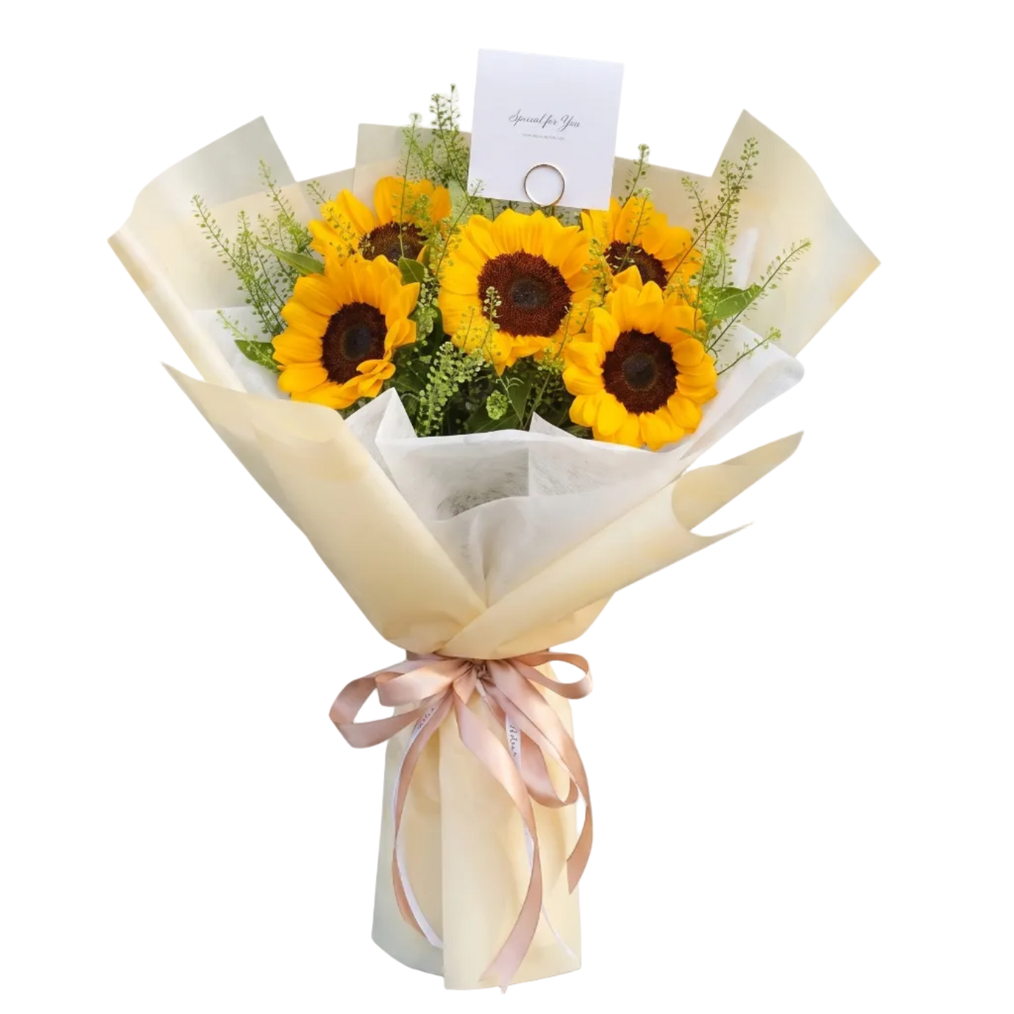 5 Sun flowers bouquet import