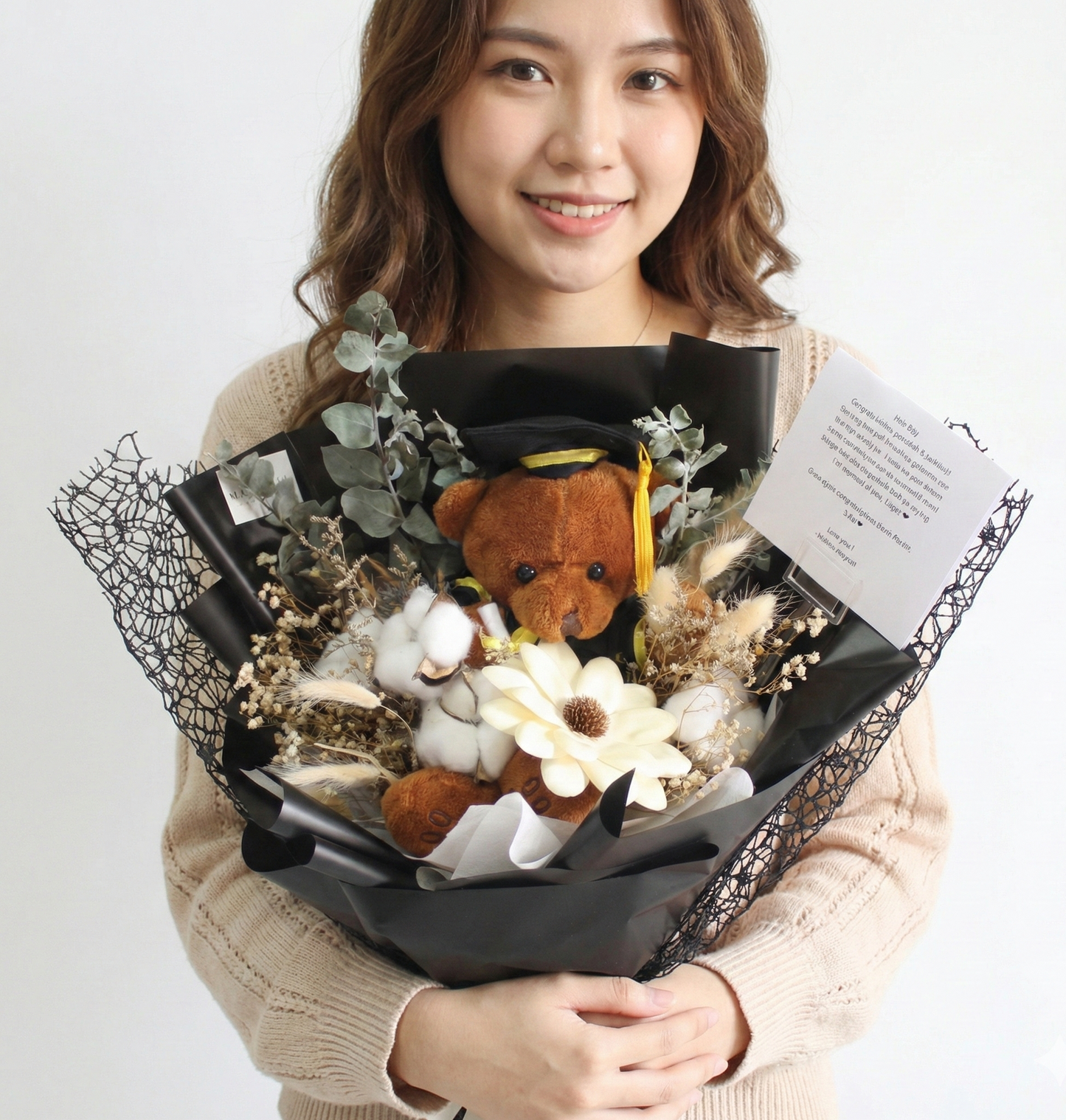 Dried flower bouquet graduation