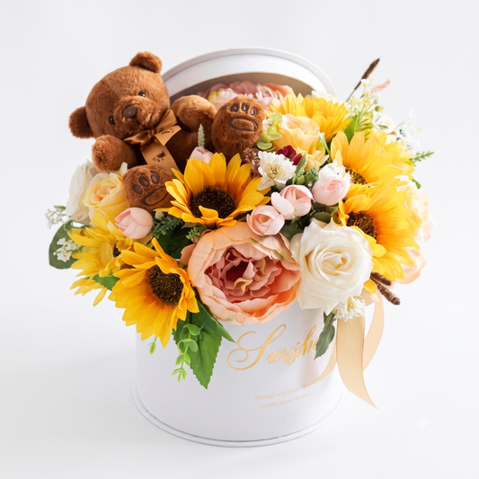 Sunshine Round Box - Artificial Flowers