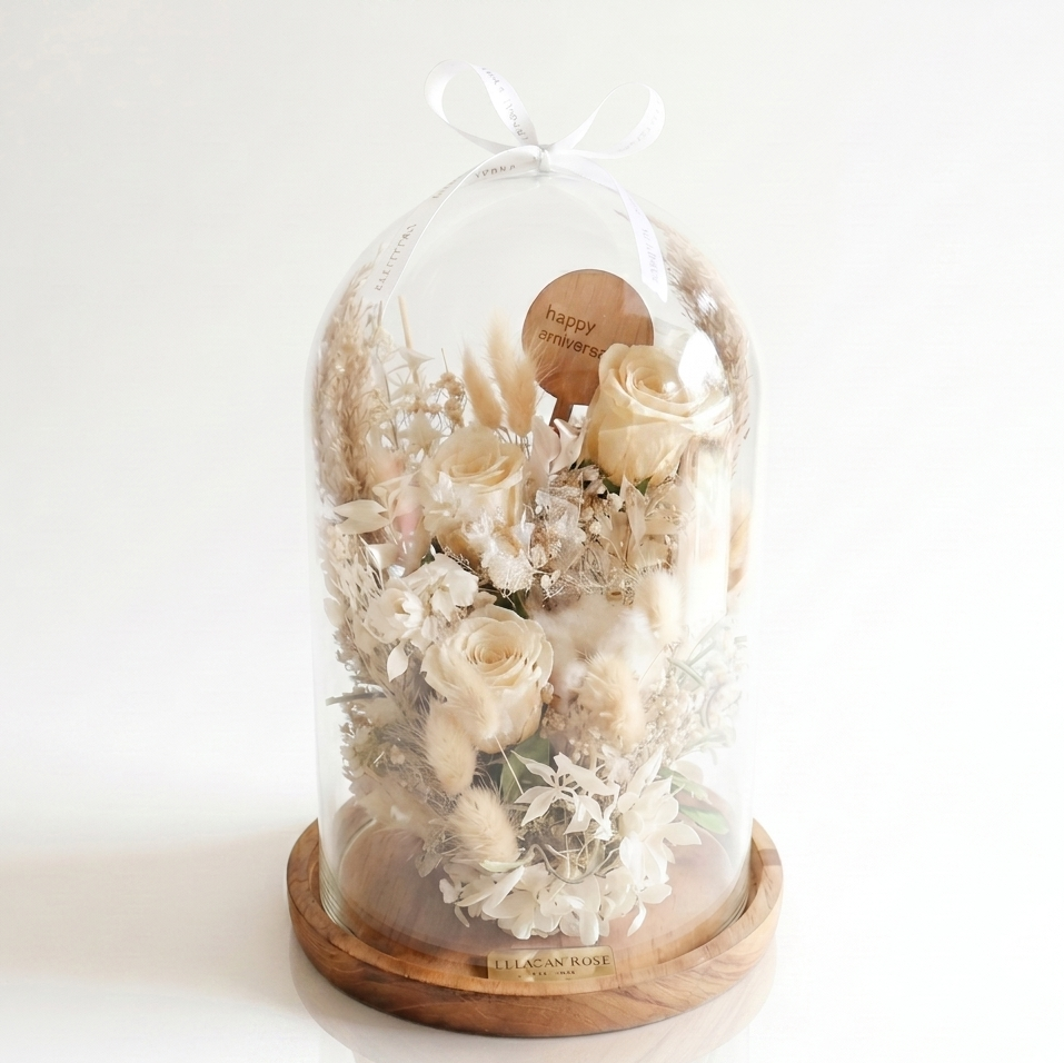 Forever Rose Grand Bell Glass Dome - Eternal flowers