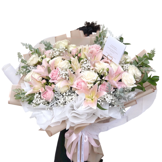Locked out of heaven bouquet rose lily special - Fresh Flowers