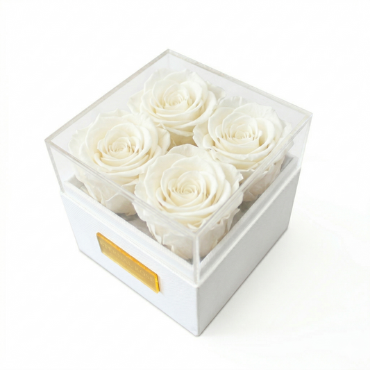 4 Red Roses Eternal flowers Box