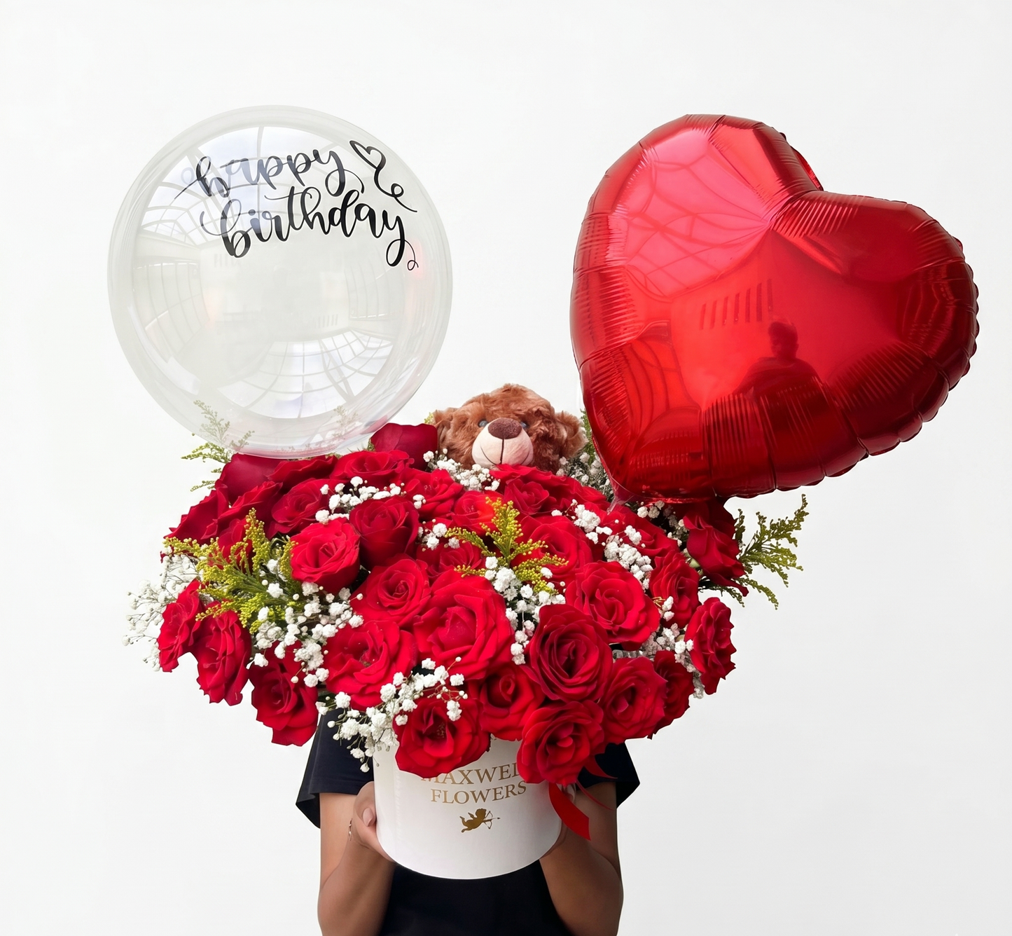 Sexy Roses - Rounded Box with Balloon