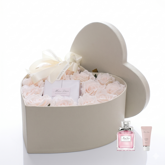 Rose love box cream with Miss dior blooming bouquet gift set