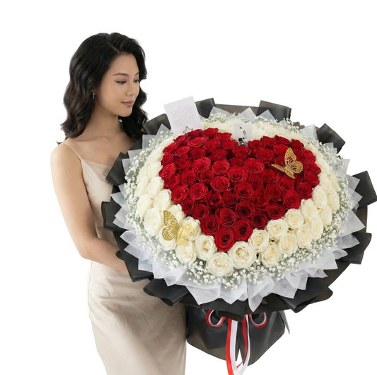 (Valentine's Day) Fresh Flowers 100 Red roses love special - A Heartfelt Expression of Love