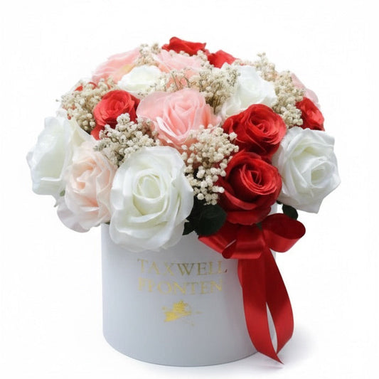 TASYA ROUNDED BOX - Artificial mix dried import baby breath