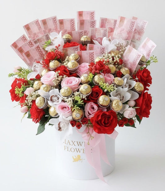 Money Round Box with Ferrero rocher
