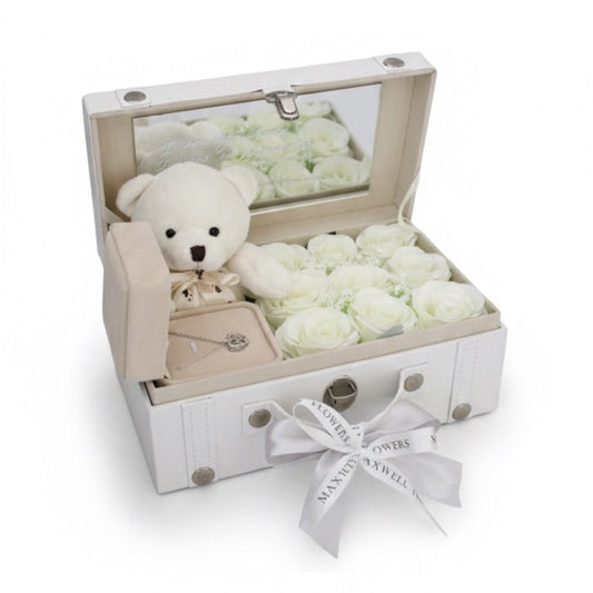 Treasure 9 white box with 100 love languages necklace