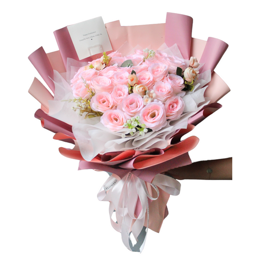 Pink Artificial Roses Bouquet