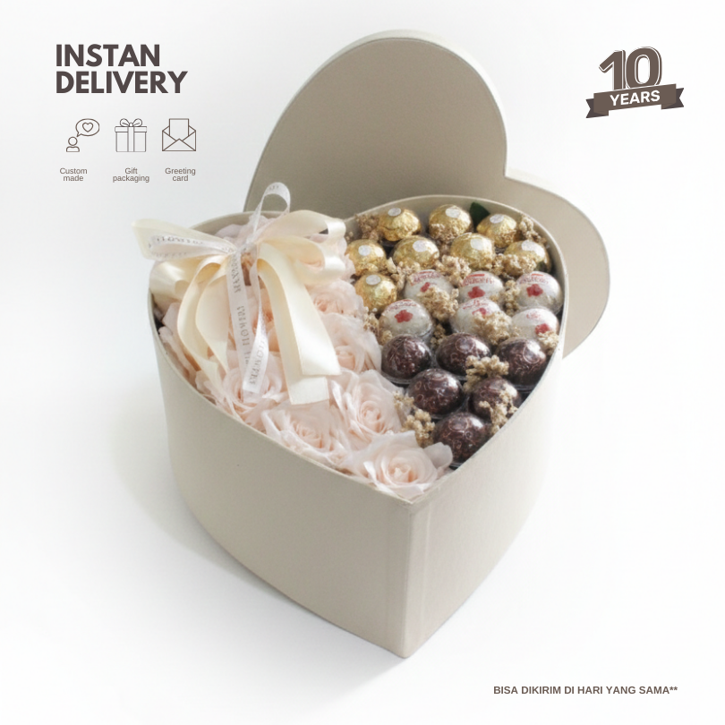 LIMITED EDITION! Rose love box cream with Ferrero rocher