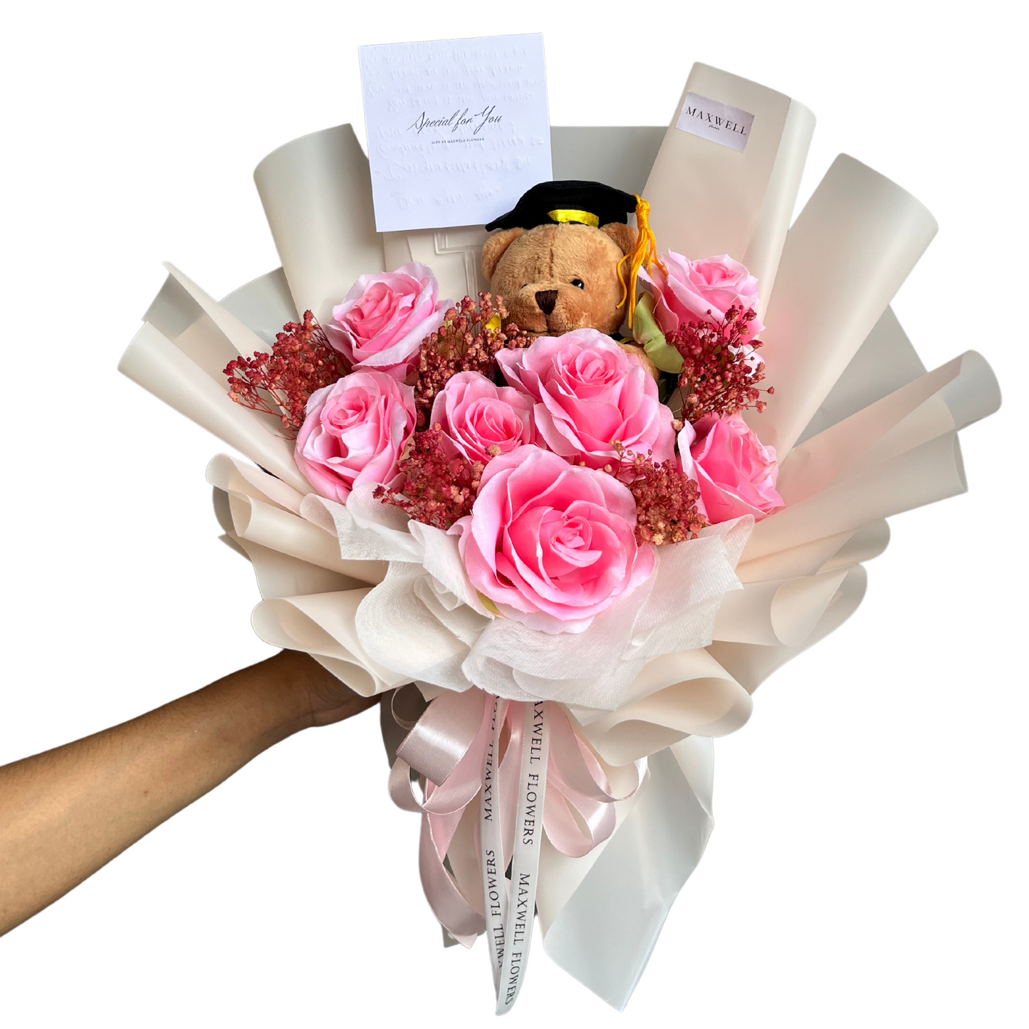 GRADUATION BOUQUET KOREAN STYLE DRIED MIX ARTIFICIAL FLOWERS