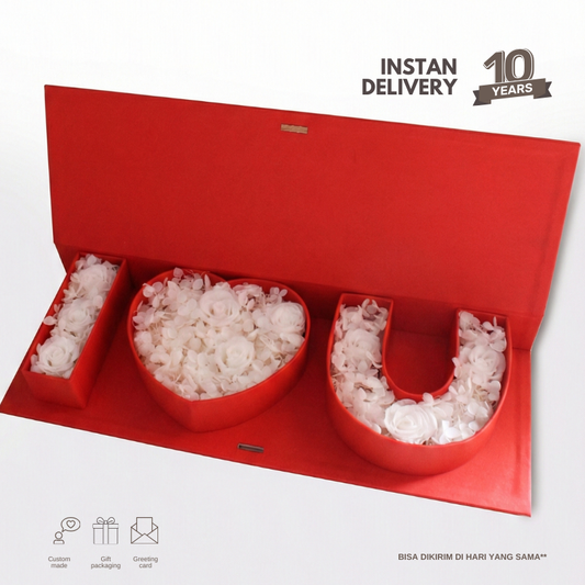 I Love You Box - Preserved Flower in Luxury Leather Box