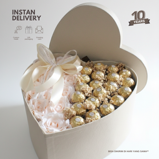 LIMITED EDITION! Rose love box cream with Ferrero rocher