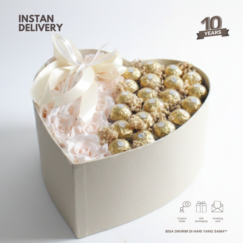 LIMITED EDITION! Rose love box cream with Ferrero rocher