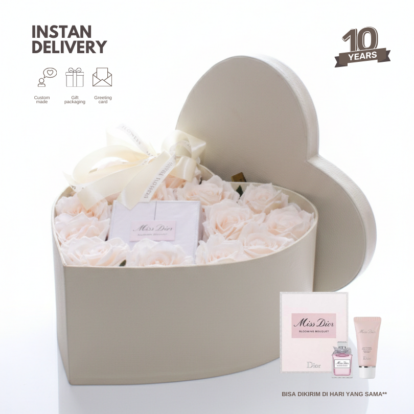 Rose love box cream with Miss dior blooming bouquet gift set