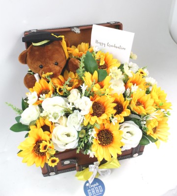 SUN FLOWERS MIX ARRANGEMENT TREASURE BOX