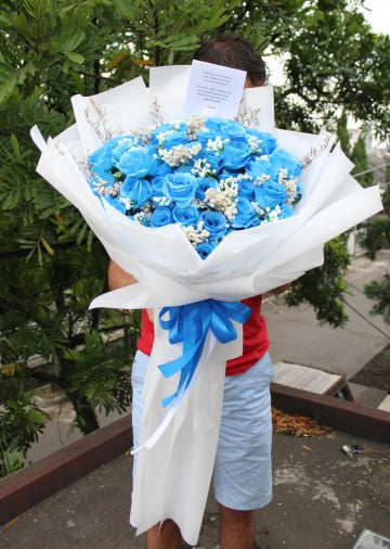 BLUE MOON KOREAN ARTIFICIAL BOUQUET WITH DRIED FLOWERS