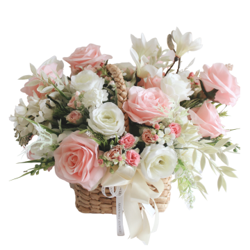 ASTENA BASKET FLOWERS ARRANGEMENT -  SILK FLOWERS