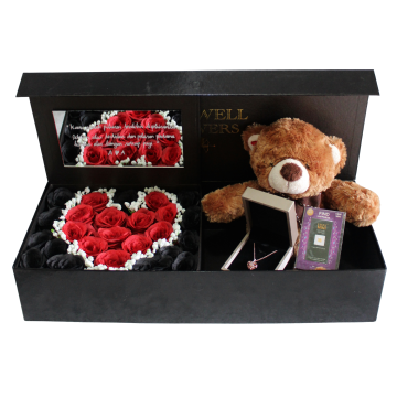 EXCLUSIVE BOX - LOVE - WITH NECKLACE - LOGAM MULIA