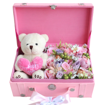 Treasure box Pink - Pastel flowers