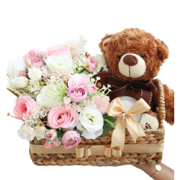 Teddy Basket with Candle
