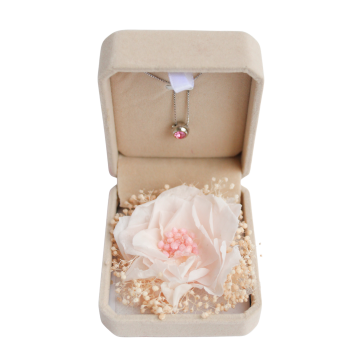 Birthstone Necklace Swarosvki with Eternal Rose Velvet Box