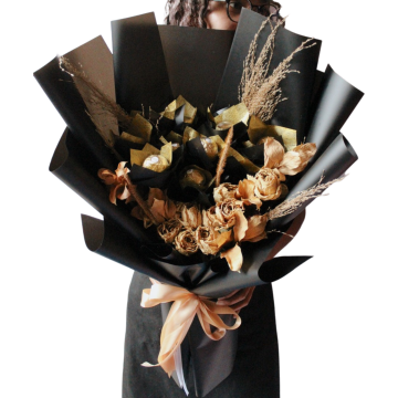 Dried flowers bouquet with ferrero rocher