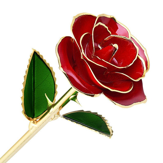 Gold Dipped Rose 24k Red Gold Plated Rose