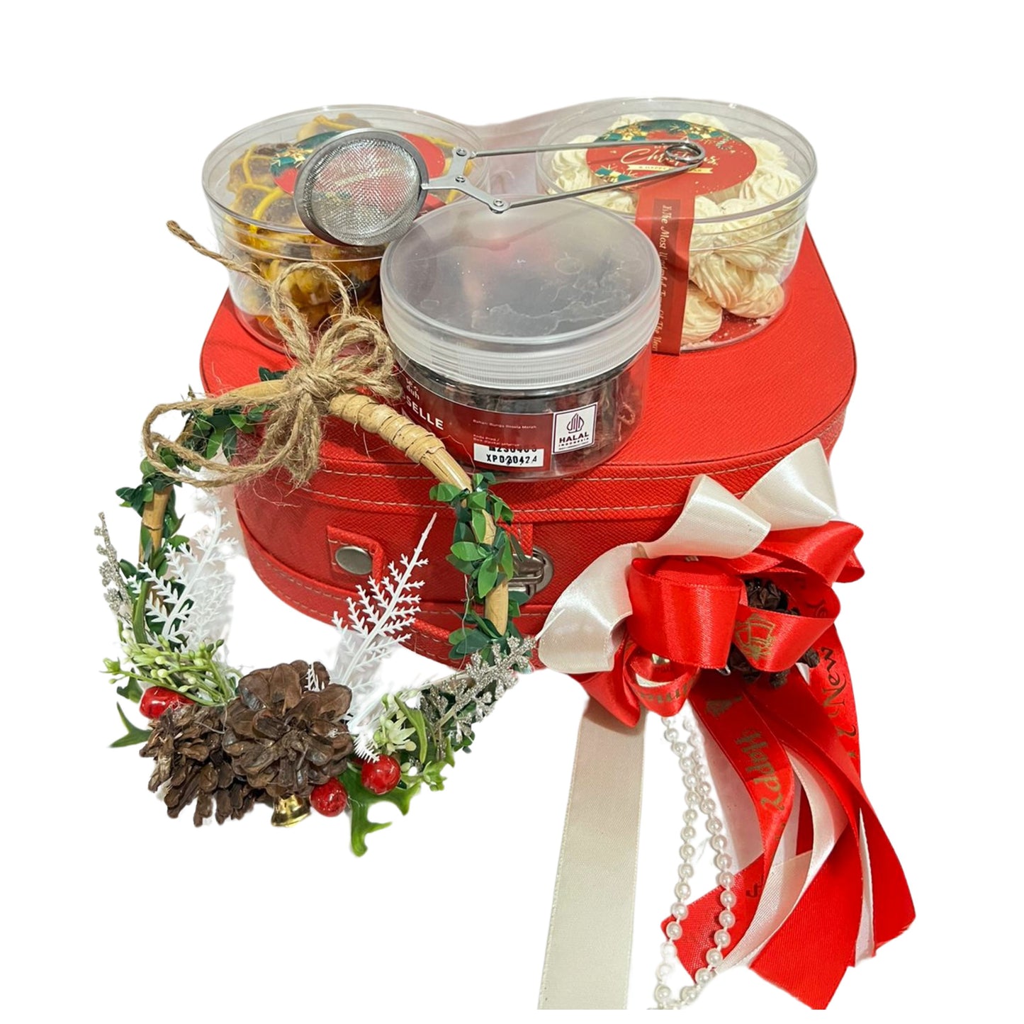 Christmas hamper with cookies - round box