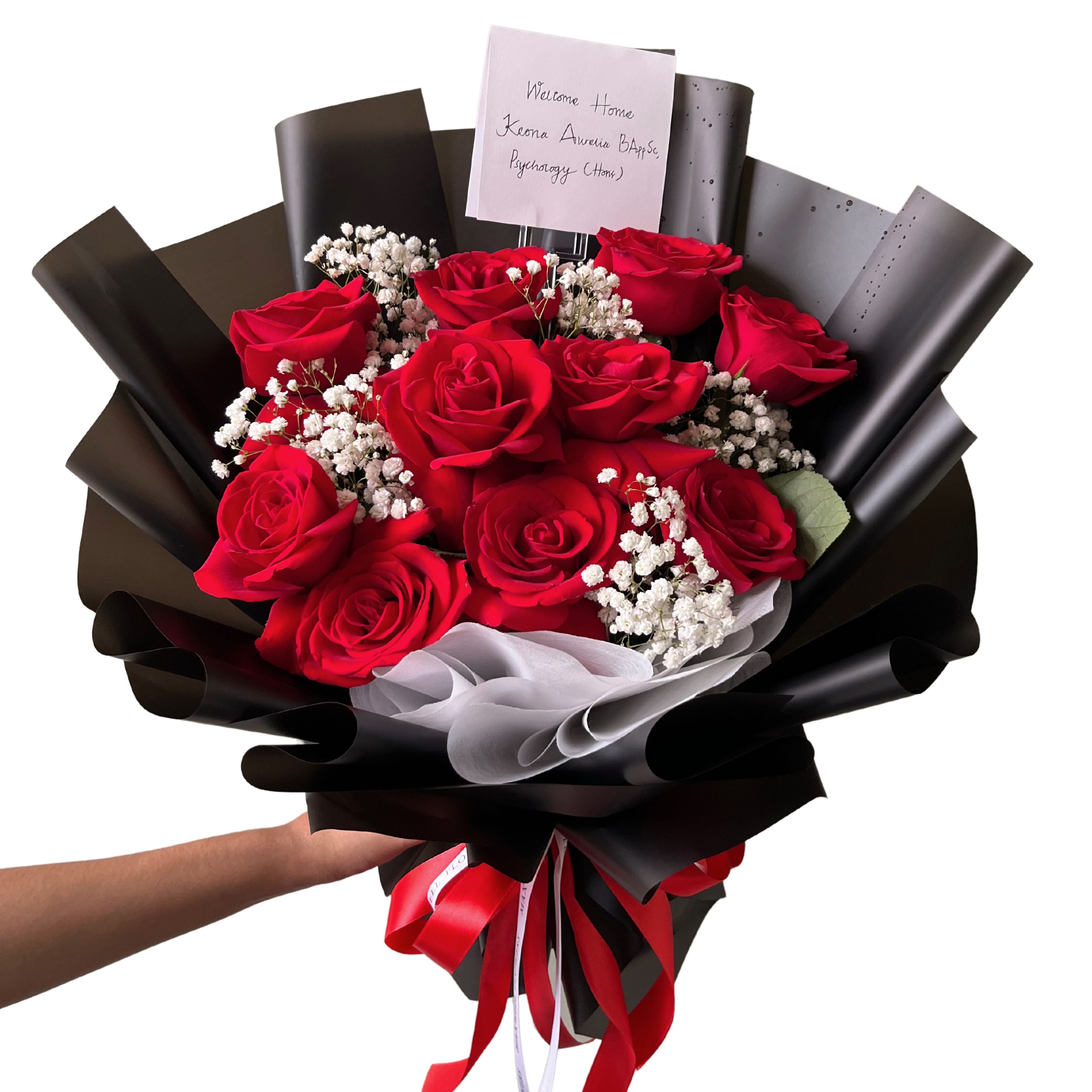 10 Red roses fresh flowers – maxwellflowers