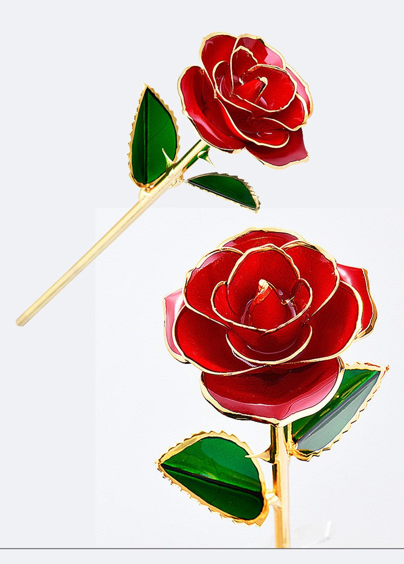 Gold Dipped Rose 24k Red Gold Plated Rose